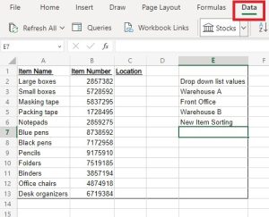 كيفية إضافة قائمة منسدلة في أوراق Google وبيانات Excel