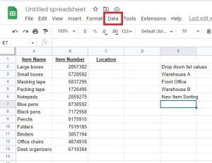 كيفية إضافة قائمة منسدلة في جداول بيانات Google و Excel بيانات Google